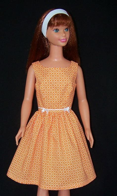 My Size Barbie Doll Country Orange Dress By Sewdollycute On Etsy 21