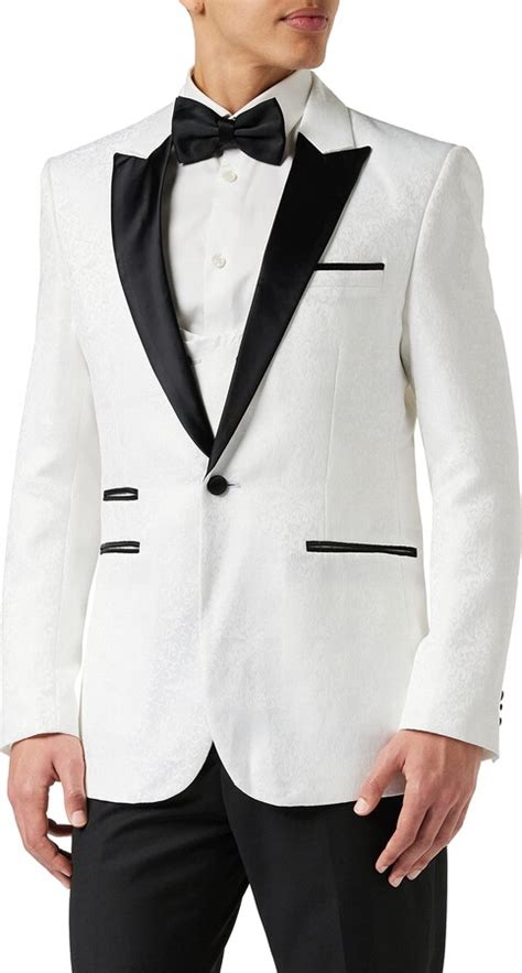 Xposed Mens Floral Jacquard Print Tuxedo Jacket Smart Tailored Fit