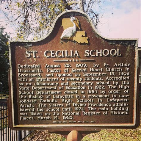 Read the Plaque - St. Cecilia School