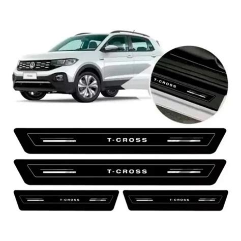 Kit de 8 Peças Soleiras Premium Volkswagen T Cross 2018 2019 2020 2021