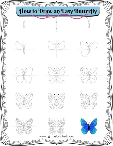 How To Draw A Simple Butterfly Step By Step Drawing