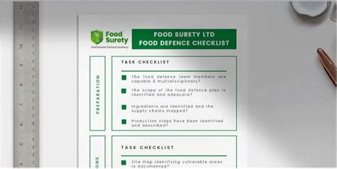 Free Food Defence Plan Checklist Pdf Food Surety