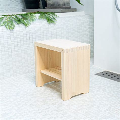 Hinoki Cypress Bath Stool Premium Japanese Bath Accessory Irasshai