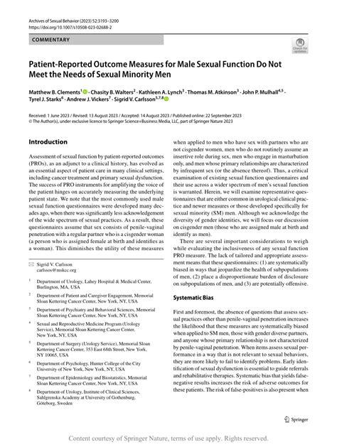 Patient Reported Outcome Measures For Male Sexual Function Do Not Meet The Needs Of Sexual