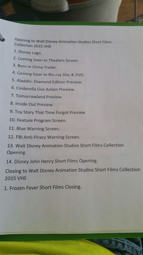 Walt Disney Animation Studios Short Films Collection VHS Full Screen ...