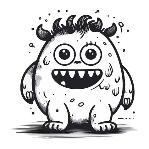 Premium Vector | Funny monster with big eyes Vector illustration in ...