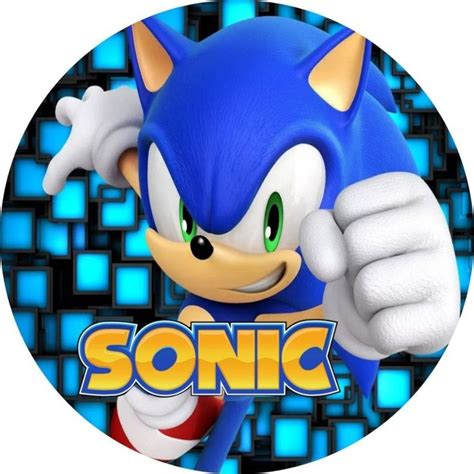 Painel Redondo Tecido Sublimado 3D Sonic FRD 4919 Compleanno Sonic