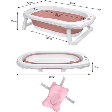 Uisebrt Baignoire Pliable Pour B B Baignoire Avec Drainage Coussin