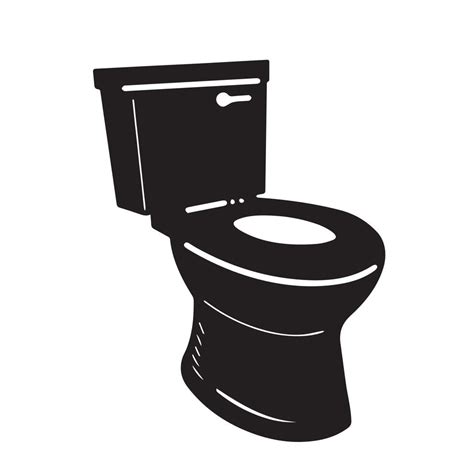 Toilet Bowl Vector Icon Silhouette Illustration Isolated On White