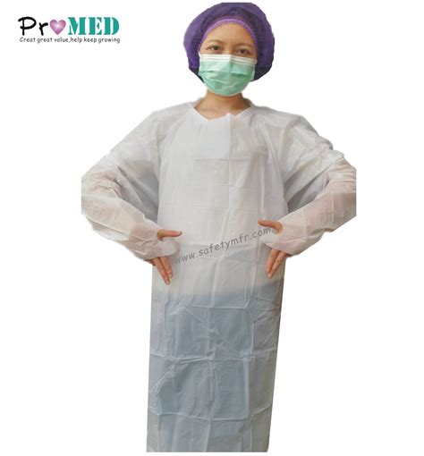 Impervious Disposable Plastic CPE GOWN With Thumb Up China Thumb Loop