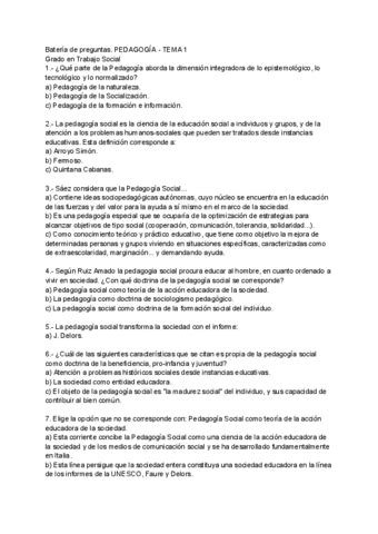 Recopilacion Preguntas De Examenes Pedagogia Social Pdf