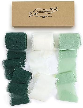 Amazon Vitalizart Dark Green Chiffon Silk Ribbon X Yd Fringe