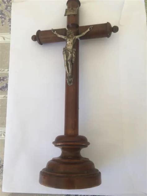 Tr S Grand Crucifix En Bois Xixe Christ Tat Impeccable Eur