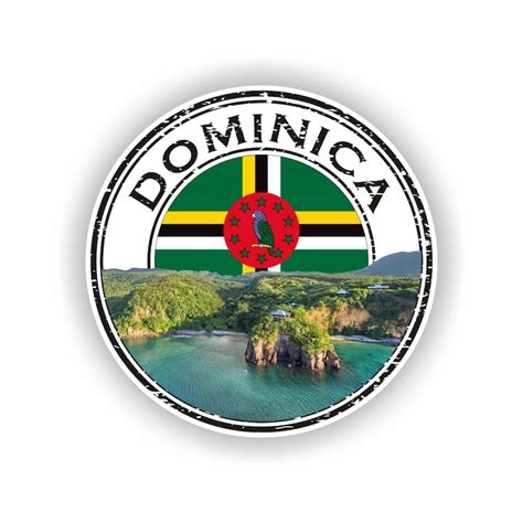 Dominica The Caribbean Island Seal Sticker Round Flag For Laptop Book