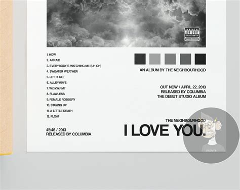 The Neighbourhood I Love You Album Cover Poster Create Etsy