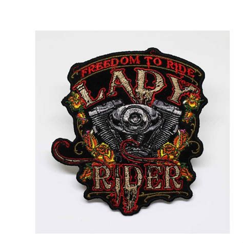 Freedom To Ride Lady Rider Embroidered Iron On Biker Patch V Etsy