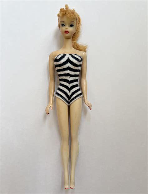 Vintage Barbie Doll Ponytail 3 Blonde W Swimsuit Mattel 1960s