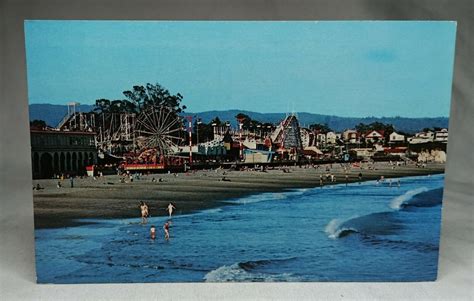 Vintage Postcard Beach Scene Santa Cruz California United States