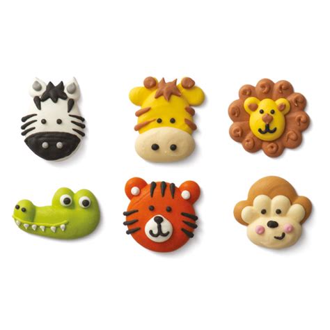 Décos en sucre Animaux de la jungle Royaume MELAZIC Cupcakes