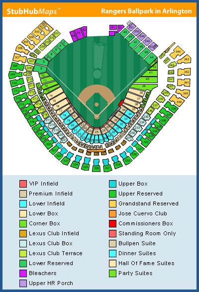 Texas Rangers Seating Chart Tauigess