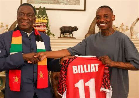 PHOTOS Ex Kaizer Chiefs Star Khama Billiat Meets Zim President