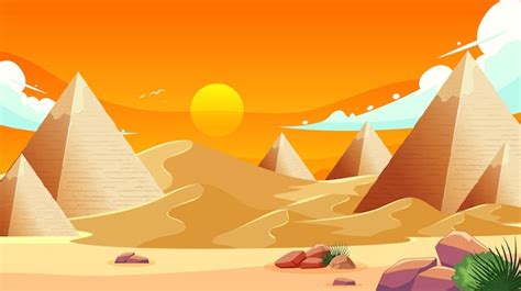 La Puesta De Sol Sobre Las Antiguas Pir Mides De Egipto Vector Gratis