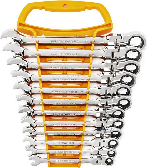 GEARWRENCH 12 Pc 12 Pt Flex Head Ratcheting Combination Wrench Set