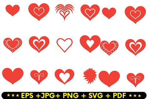 Love Heart Symbol Ions Set, Heart Vector Graphic by MD ABDUL MOMINCreative Fabrica
