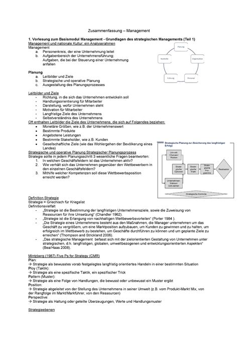 Zusammenfassung Management Zusammenfassung Management