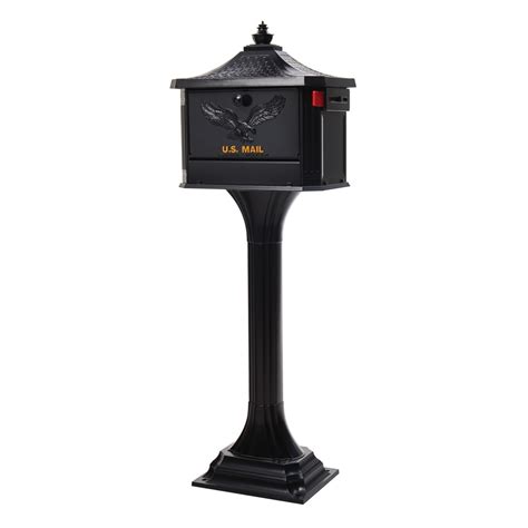 Gibraltar Mailboxes Pedestal 18-in W x 49.6-in H Metal Black Post Mount ...