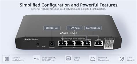 Reyee 5port Dual Wan Gigabit Cloud Managed Poe Router Rg Eg105g P V3