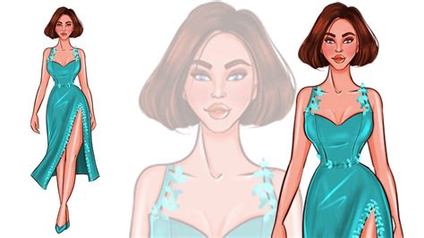 Fashion Illustration How To Draw Silk And Satin Dress Face And Hair