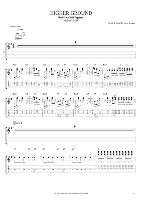 Higher Ground Tab By Red Hot Chili Peppers Guitar Pro Full Score