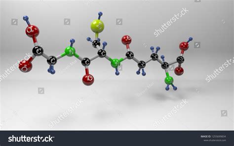 Ilustrasi Stok Glutathione Molecule Illustration Molecular Structure