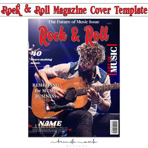 Rock & Roll Magazine Cover Template Google Slides High - Etsy