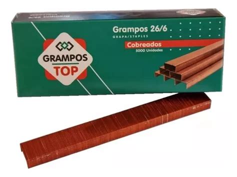 10 Caixas Grampo P Grampeador 26 6 Cobreado Top Atacado Frete grátis