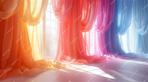 Premium Photo Pastel Rainbowcolored Fabric Swags Background