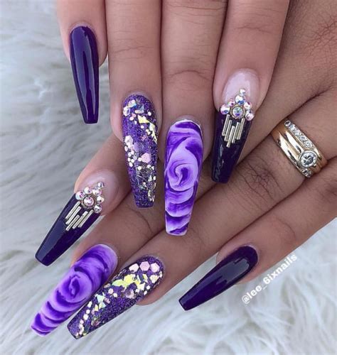 30 Gorgeous Matte Purple 💜 Nails Design You May Try In Prom Purple