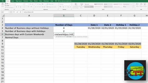 Calculating For The Number Of Days Between 2 Dates In Excel Youtube