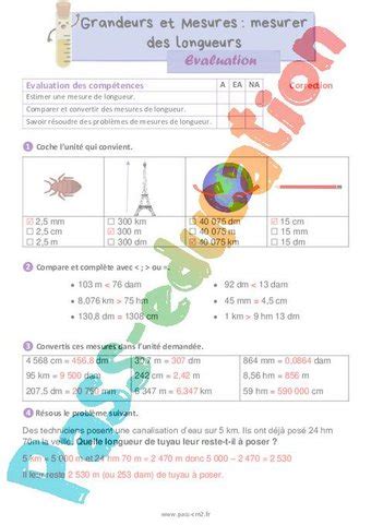 Mesurer Des Longueurs Valuation De Grandeurs Et Mesures Pour Le Cm