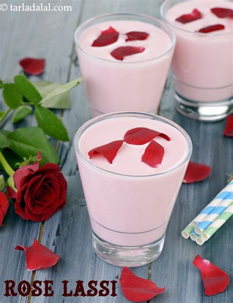 Rose Lassi Recipe Punjabi Sweet Rose Lassi Rose Flavoured Yogurt Drink