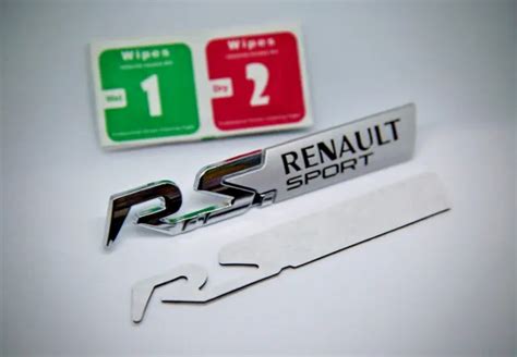 RS RENAULT SPORT Metal Boot Badge Emblem Clio Megane Twingo