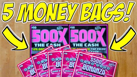 5 MONEY BAGS ON ONE TICKET 500X The Cash 500 Wild Cash Bonanza