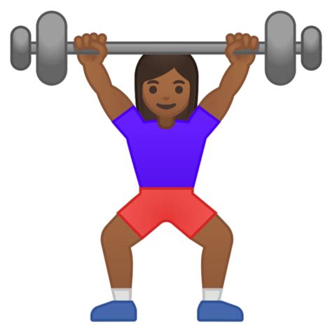 🏋🏾‍♀️ Mulher Levantando Peso Pele Morena Escura Emoji