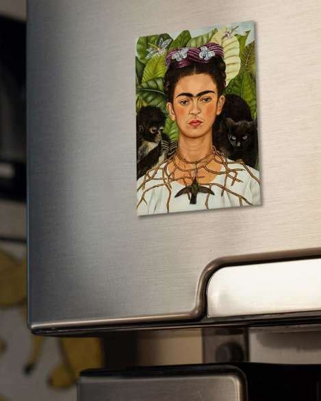 Magnes Autoportret Z Cierniowym Naszyjnikiem I Kolibrem Frida Kahlo