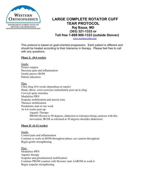 Large Complete Rotator Cuff Protocol