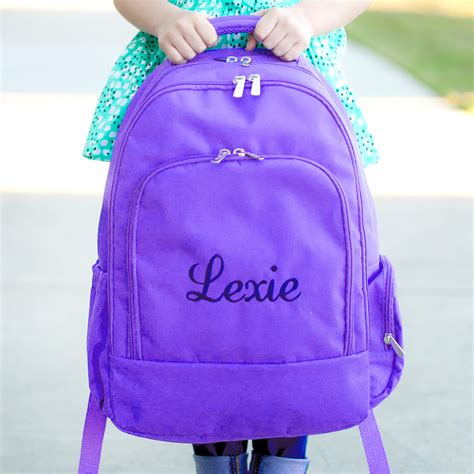 Embroidered School Backpack Monogram Book Bags Personalized