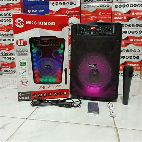 Jual SPEAKER BLUETOOTH KIMISO MKC 818 BONUS MIC SUARA MEGA BASS