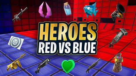 🦸‍♀️ Heroes 🔴 Red Vs Blue 🔵 9056 6475 5911 By Soydallas Fortnite Creative Map Code Fortnitegg