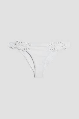 Agent Provocateur Cilla Mesh Trimmed Broderie Anglaise Low Rise Bikini